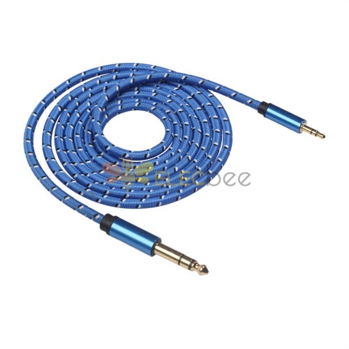 Câble stéréo 3,5 mm vers 6,35 mm haut-parleur plaqué or Aux 3,5
