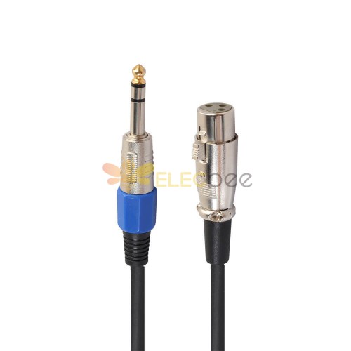 3Pin XLR Jack To 6.35mm Stereo Male Plug Microphone Adapter Cable 1M Cord Professional Audio Extension Cable Connector