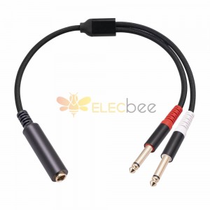 6.35mm Male To RCA Female Gold-Plated Stereo Hifi Noise Cancel 6.35mm Audio Adapter Cable 0.3M