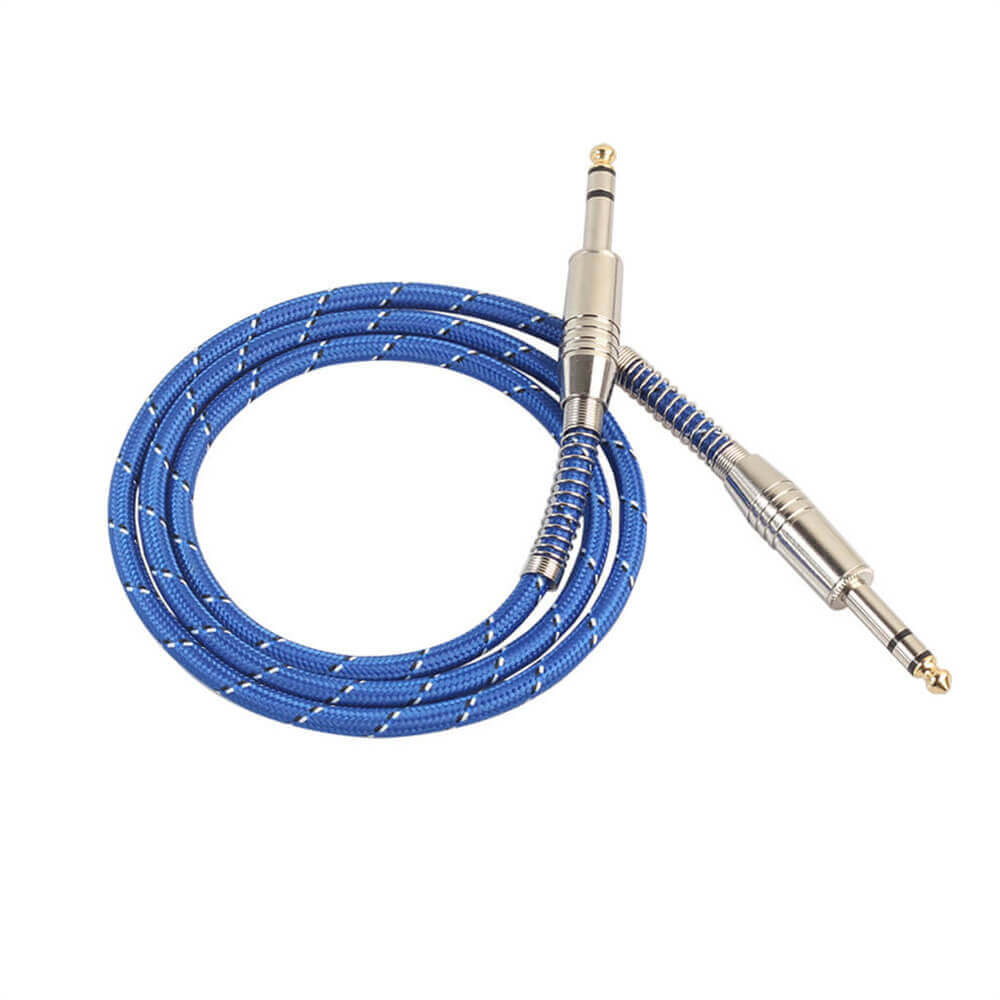 Cable de Audio de 6,35mm a 6,35mm macho a macho para mezclador de guitarra eléctrica Cable estéreo 1 metro