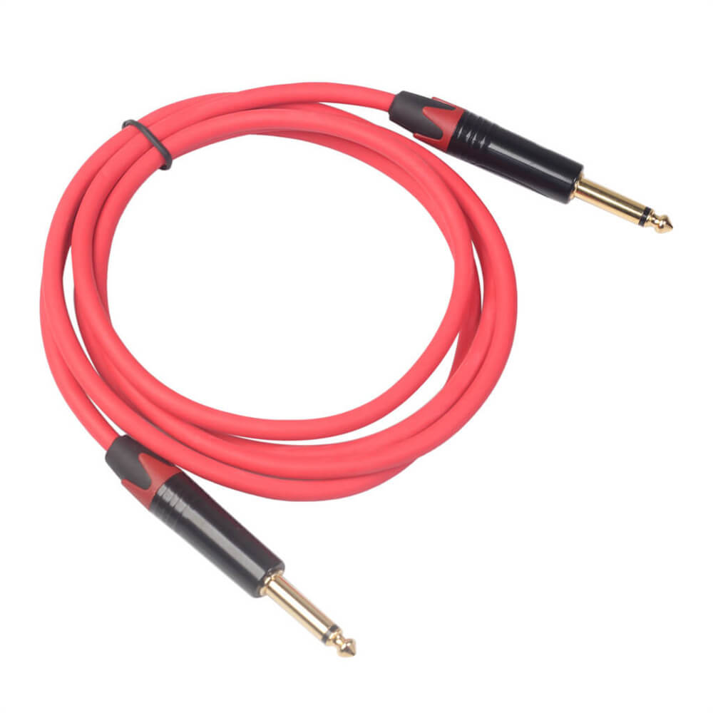 Double Shield Gold-Plated 6.35mm Male To Male Mono Electric Guitar Audio Cable 1.8M