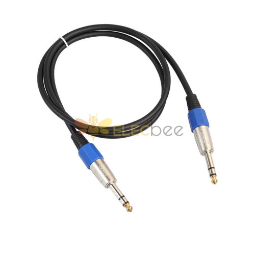Double-Shielded Cable 3 Pin Stereo 6.35 Male To Male Public Audio Cable 1M