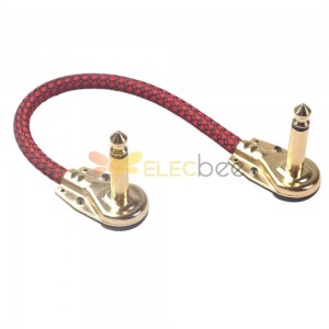 Cables de parche para pedal de guitarra Blindaje de cobre puro 6,35 mm macho a 6,35 mm macho Cable de ángulo recto 0,2 M