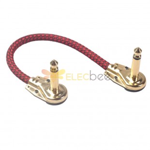 Соединительные кабели для педали гитары Экранирование чистой меди 6,35 мм штекер до 6,35 мм штекер прямоугольный кабель 0,2 м