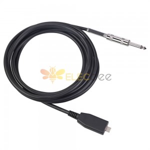 USB Type C Male To 6.35mm Male Cable Guitar Audio Recording Adapter Cord Guitar Sound Transmission Computer Cable 2M
