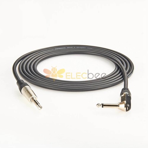 1/4 Inch To 6.35mm Trs Right Angle Cable 1M