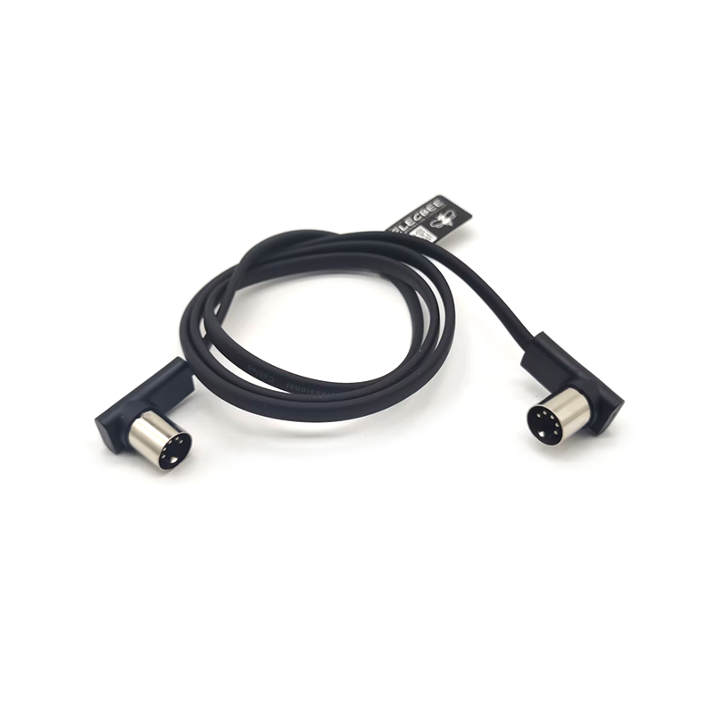 5 Pin Din Angled Male To Male Midi Cable 1M