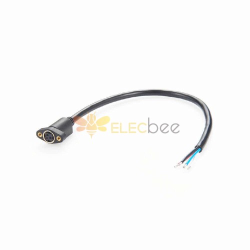 DIN 3 位連接器插孔插座直流電源面板安裝電源單端電纜 30 厘米