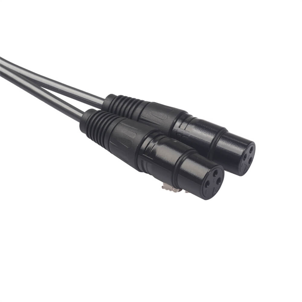 1.5M オーディオ ケーブル 2 XLR メス - 2 RCA オス ケーブル デュアル ワイヤー ブラック PVC