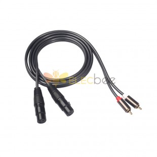 1.5M Audio Cable 2 XLR Female To 2 RCA Male Cable Dual Wire With Black PVC