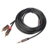 3.5MM Audio Stereo Male To 2*RCA Male Plug Y Splitter Cable 1M