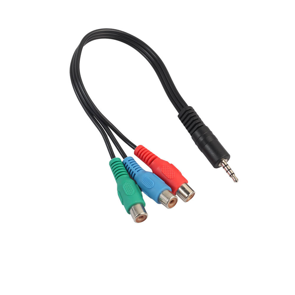 Cable de señal Cbf adaptador macho estéreo de 3,5 mm a 3 RCA hembra Rgb 0,3 m