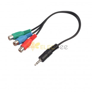 3.5Mm Stereo Male To 3 RCA Female Rgb Adapter Cbf Signal Cable 0.3M