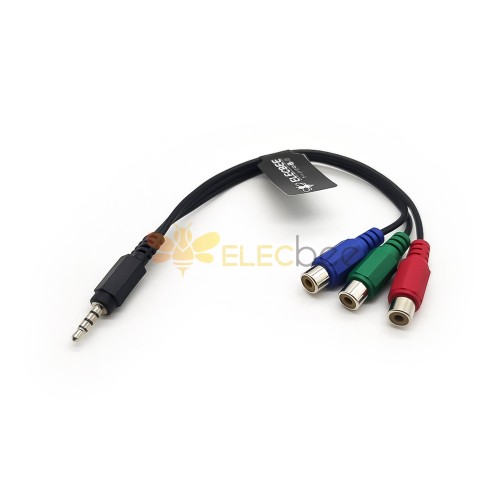 Cable de señal Cbf adaptador macho estéreo de 3,5 mm a 3 RCA hembra Rgb 0,3 m