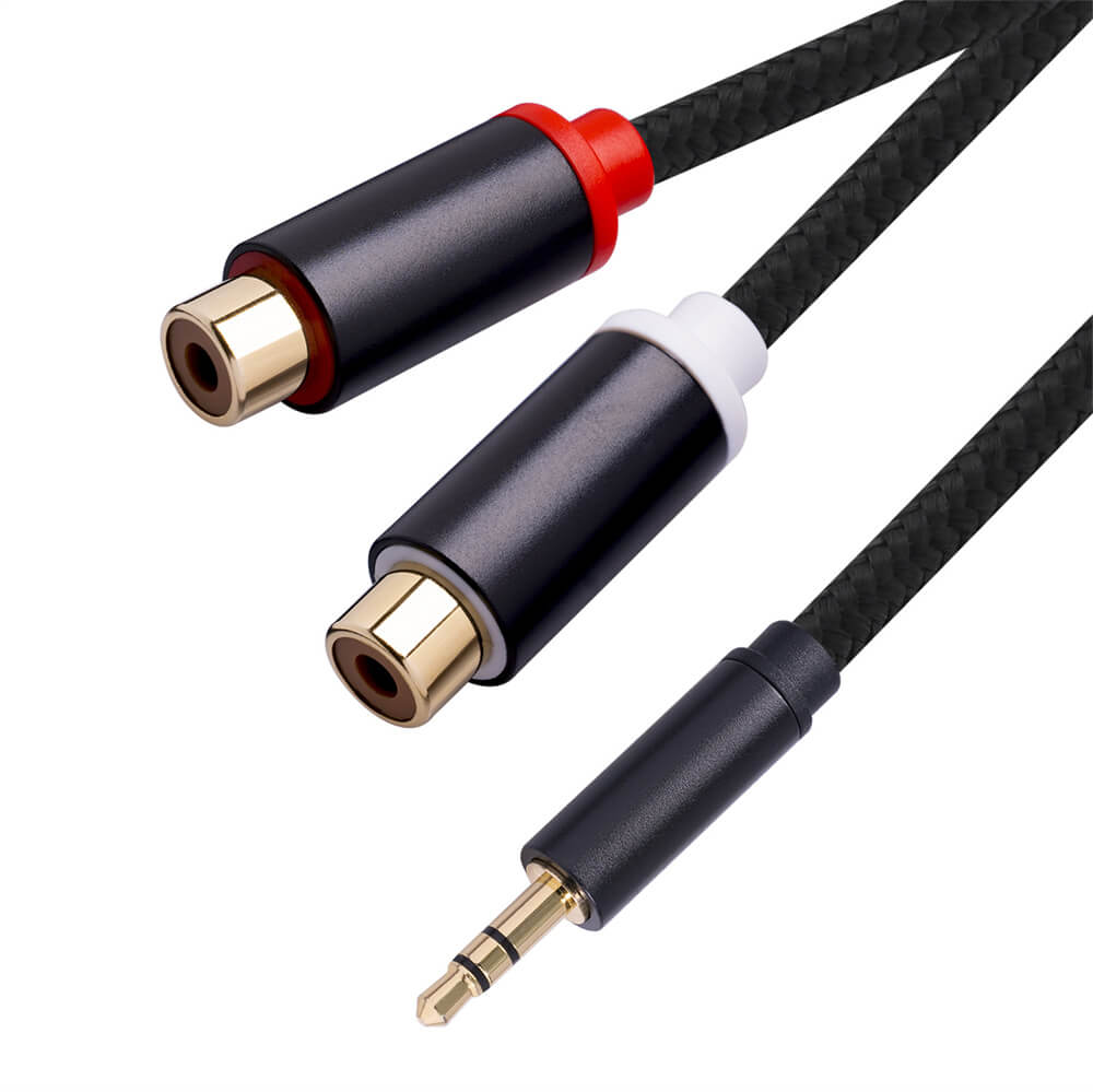 30CM 3.5MM Stereo Male To 2RCA Female Audio Cable