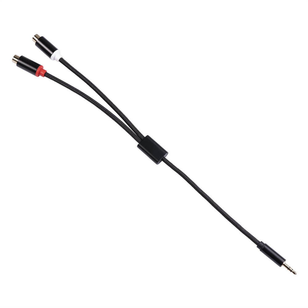 Cable de audio estéreo macho a 2RCA hembra de 30 cm y 3,5 mm