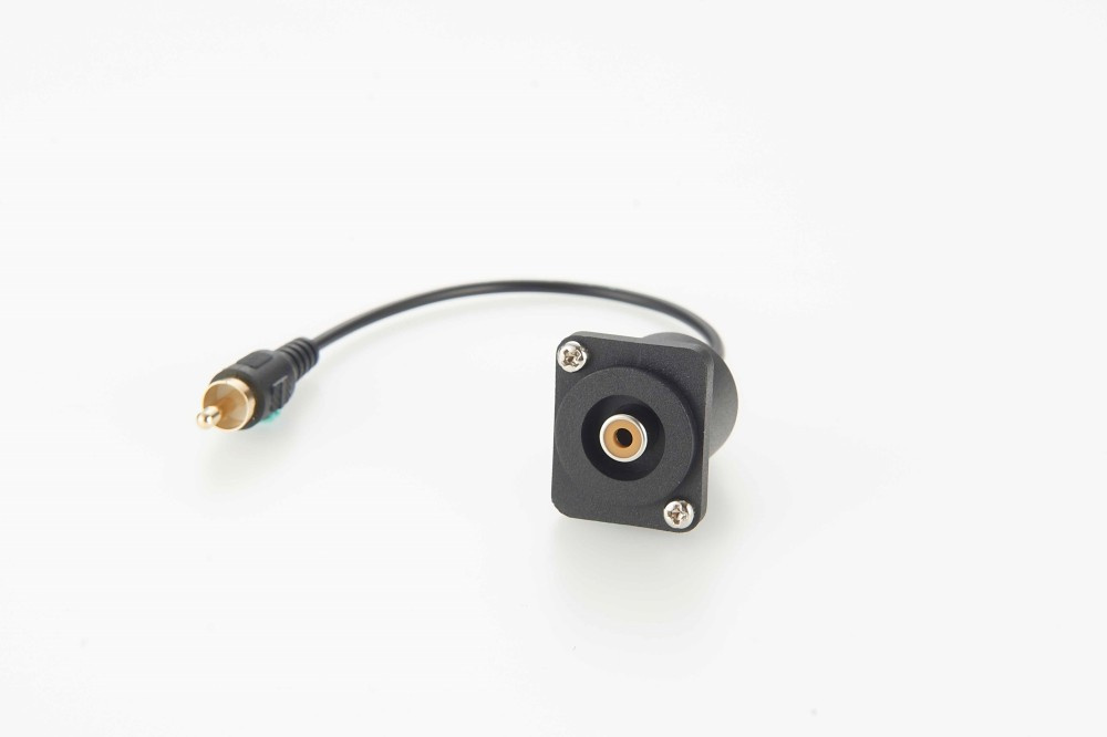 Conector de audio de montaje en panel tipo D Rca hembra Panel en forma de D a Rca macho Longitud del cable 0.1M