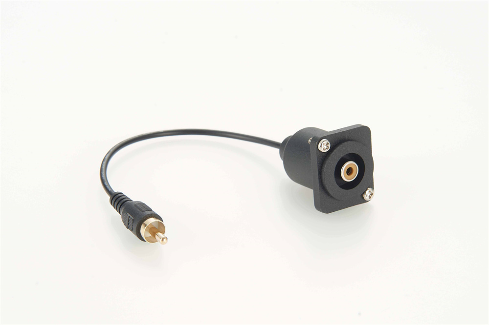 Connecteur audio à montage sur panneau de type D Panneau en forme de D femelle Rca vers longueur de câble mâle Rca 0,1 m