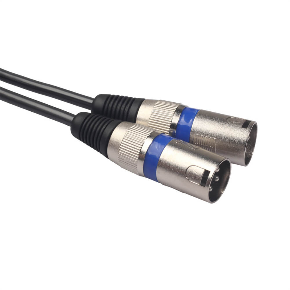 Plugue macho 2RCA banhado a ouro para cabo de extensão de áudio masculino 2XLR para mixer Fio de cobre puro RCA para cabo adaptador XLR 1,5 m