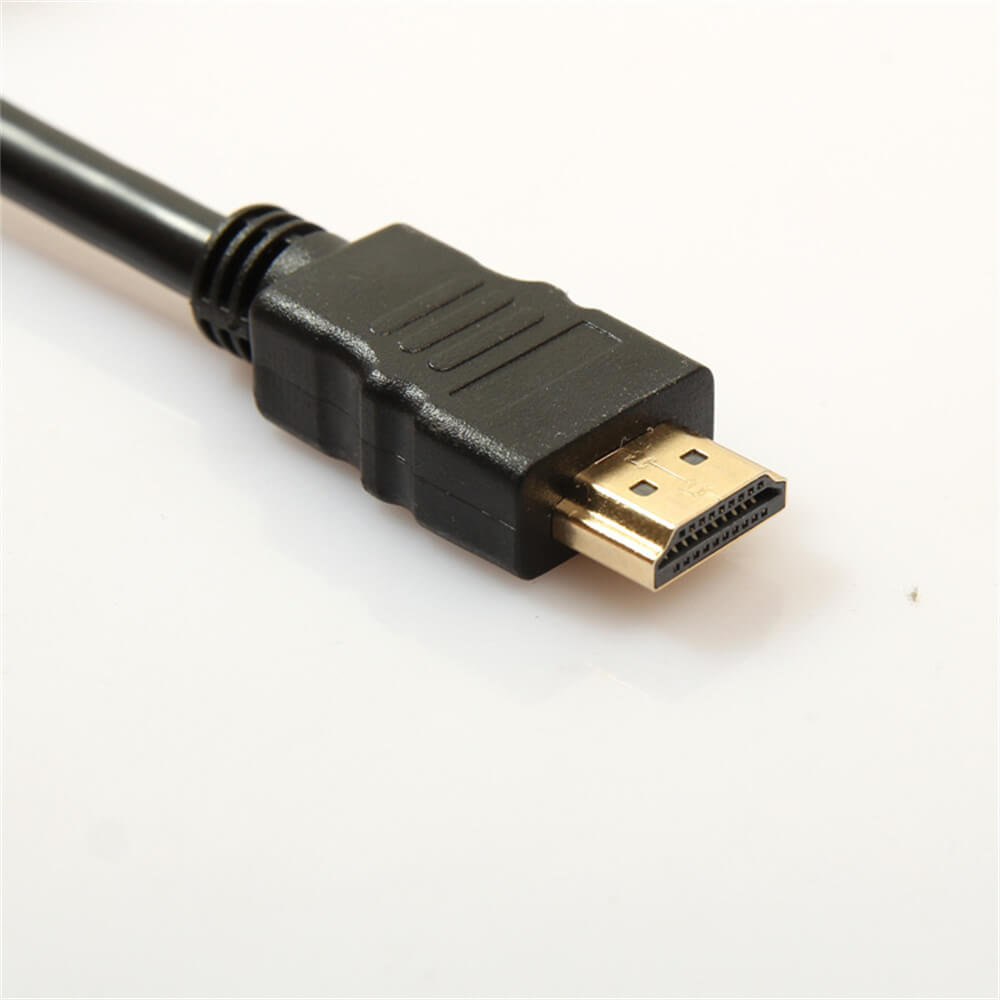 黑色鍍金紅黃白高清HDMI轉3RCA蓮花音視頻線1.5米