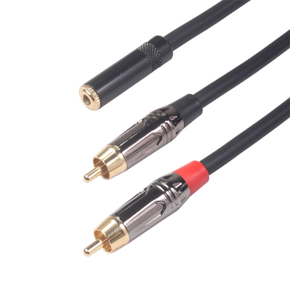 Cable RCA de 0,3 M y 3,5 Mm, Cable de Audio estéreo hembra a 2RCA macho, adaptador Y para amplificadores de Dvd