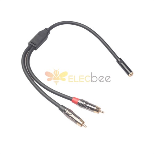 Cable RCA de 0,3 M y 3,5 Mm, Cable de Audio estéreo hembra a 2RCA macho, adaptador Y para amplificadores de Dvd