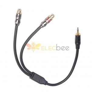 RCA Cable 3.5Mm Male Stereo Audio Cable To 2RCA Female Socket Y Adapter For Dvd Amplifiers 0.3M
