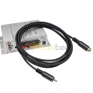Câble d'extension de connecteur RCA mâle à femelle 1 RCA à 1 câble d'extension coaxial audio RCA noir 1.8M