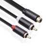 Conector adaptador RCA Y 1 hembra a 2 macho RCA Cable de extensión para Subwoofer 0,3 M