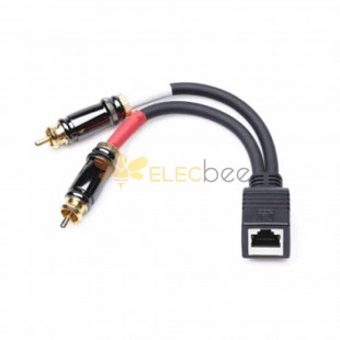RJ45 Female To Dual RCA Male Adapter Cable 0.25M For Axia