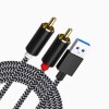 Cable auxiliar de audio USB 3.0 tipo A a 2 RCA dual 1M