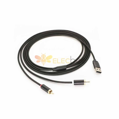 USB Type A Male to Dual RCA Male Digital Converter 1M