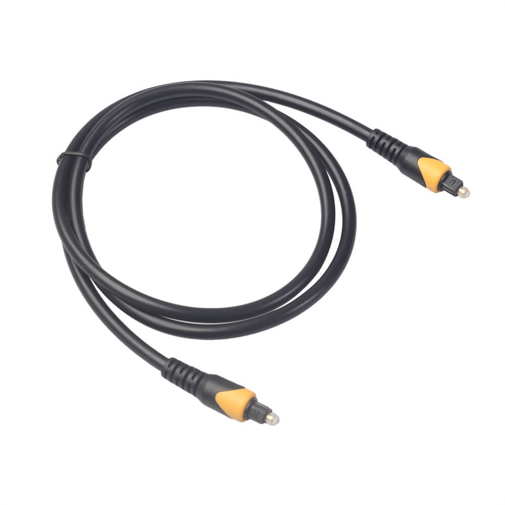 Gelbes und schwarzes Paar Farbmodus SPDIF Toslink Glasfaser-Decoder TV-Quadrat-Port-Glasfaser-Audiokabel 1 Meter
