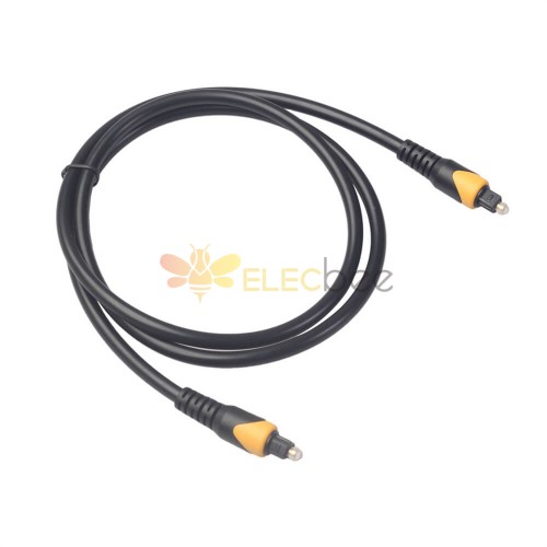 Par amarillo y negro Modo de color Spdif Toslink Fibra Decodificador Tv Puerto cuadrado Cable de audio de fibra óptica 1 metro