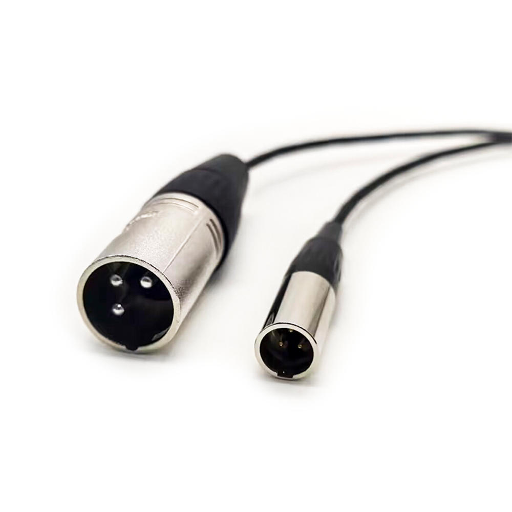 0,3 m langes 3-poliges XLR-Stecker auf 3-poliges Mini-XLR-Kabel. Mini-XLR-Kabel