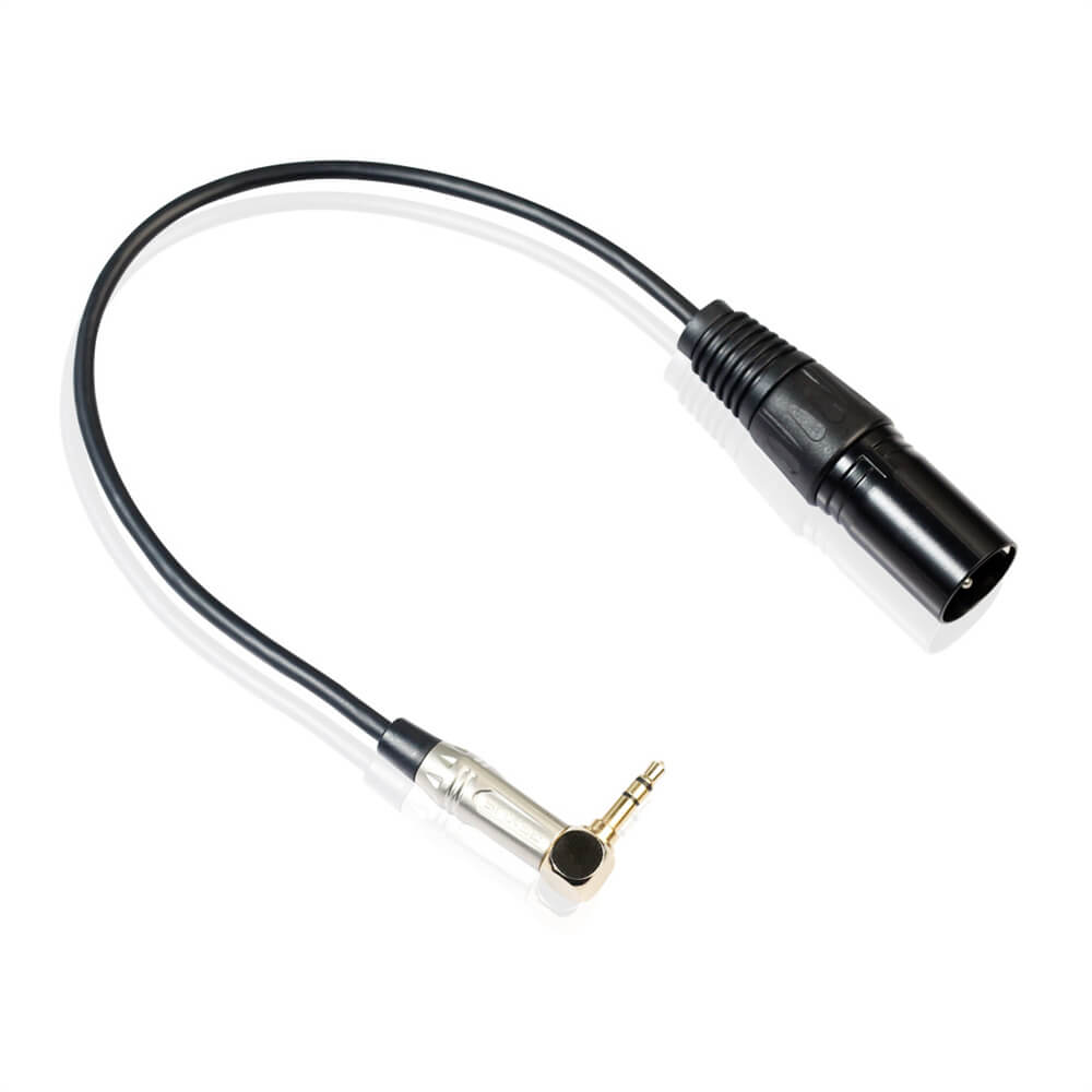 0,3 M 90 grados 3,5 Mm estéreo Trs macho a XLR 3 pines Cable de Audio macho Cable de extensión de micrófono Cable de alambre Cables de extensión de Audio