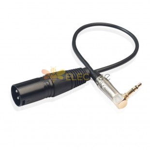 0,3 M 90 grados 3,5 Mm estéreo Trs macho a XLR 3 pines Cable de Audio macho Cable de extensión de micrófono Cable de alambre Cables de extensión de Audio