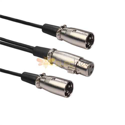 0,3 m japanisches XLR-Buchse auf 2 Stecker, 1 Split, 2 Mikrofon-Mischpult, abgeschirmtes Kabel