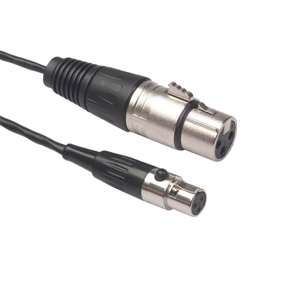 0,3 m Mini-XLR-Kabel, 3-polig, XLR-Buchse auf Mini-XLR-Buchse, 3-polig