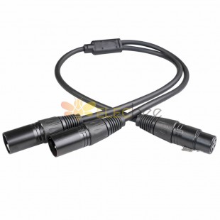 0.5 M Balanced Three-Core XLR Female To Dual XLR Male Mixer Microphone Cable