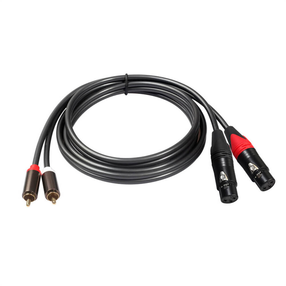 2 RCA Male To 2 XLR Female Hifi Stereo Audio Connection Microphone Cable Dual XLR Male To Dual RCA Cable 1.5M