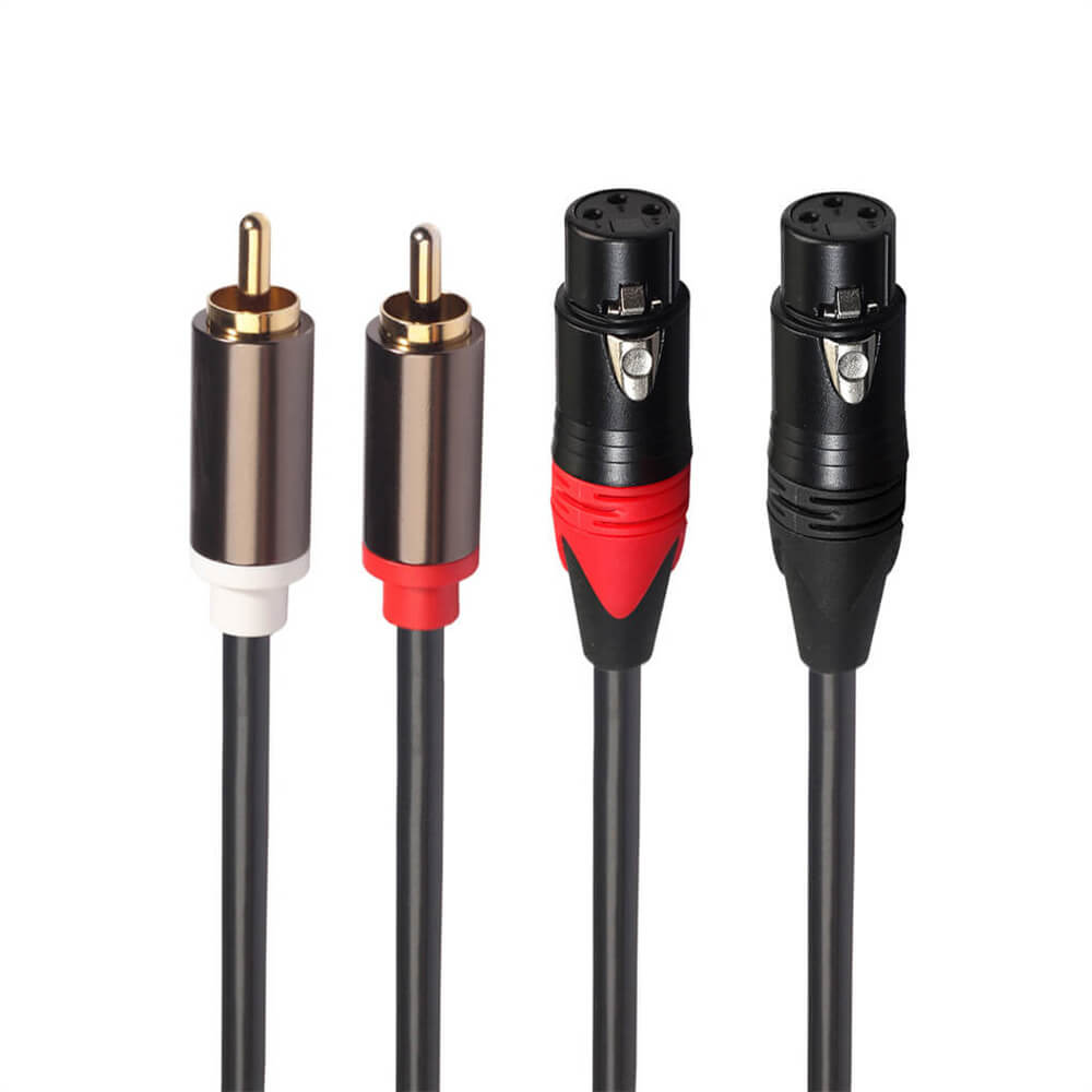2 RCA mâle à 2 XLR femelle Hifi connexion Audio stéréo câble de microphone double XLR mâle à double câble RCA 1.5M