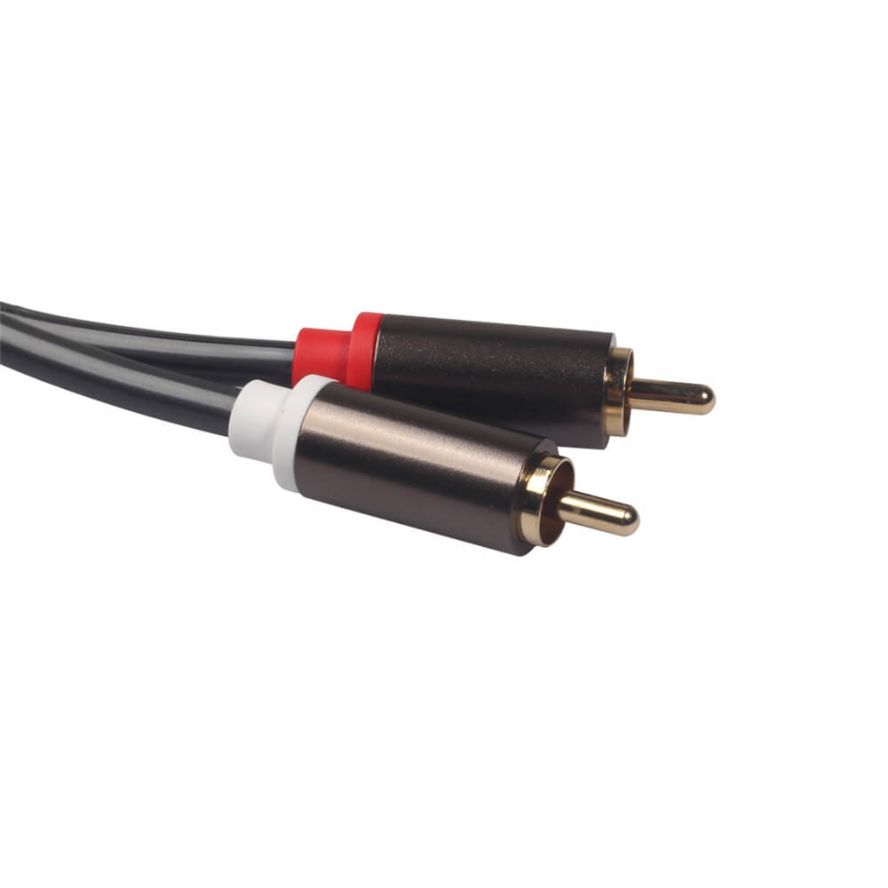 Штепсельная вилка 2 СЛР к кабелю 1.5М аудио 2 РКА мужскому для звуковой коробки усилителя