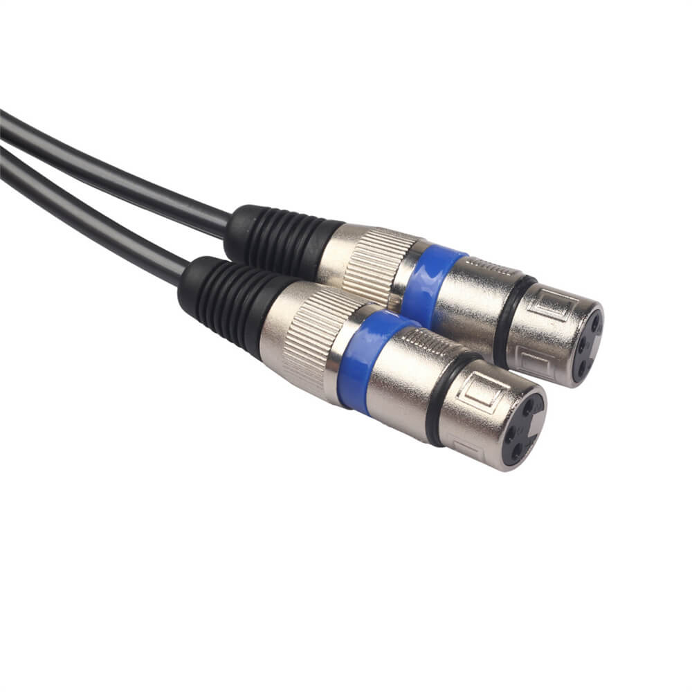 2 XLR Female Plug To 2 RCA Male Audio Cable 1.5M For Amplifier Sound Box