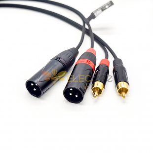 2 XLR macho a 2 RCA macho Cable de micrófono de conexión de audio estéreo Hifi Dual XLR macho a doble RCA Cable 1.5M