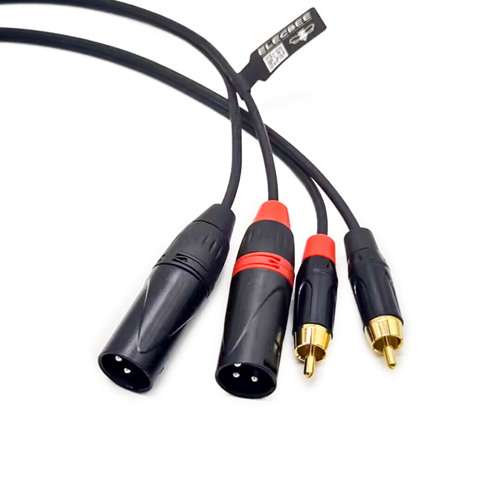 2 XLR Erkek - 2 RCA Erkek Hifi Stereo Ses Bağlantısı Mikrofon Kablosu Çift XLR Erkek - Çift RCA Kablosu 1.5M