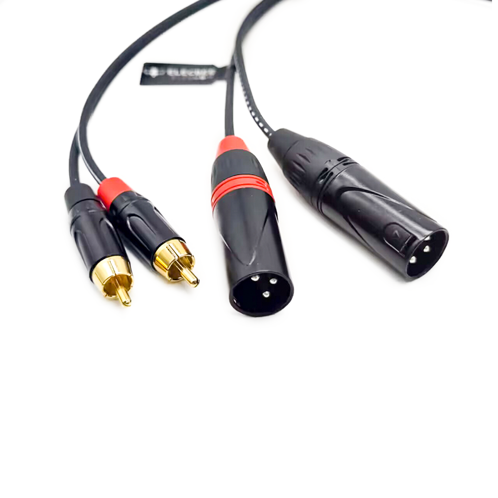 2 XLR-Stecker auf 2 RCA-Stecker, Hifi-Stereo-Audioverbindung, Mikrofonkabel, Dual-XLR-Stecker auf Dual-RCA-Kabel, 1,5 m
