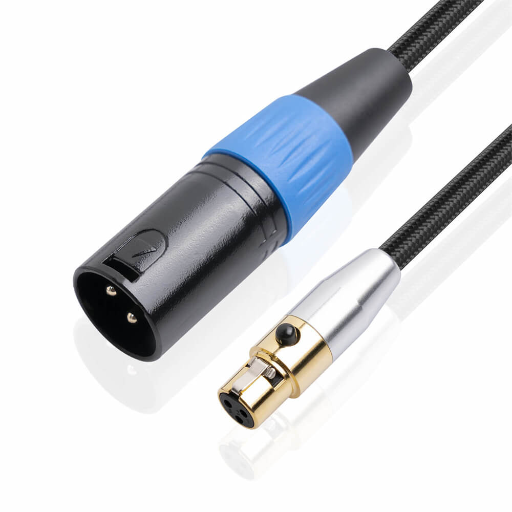 24Awg Bi-Directional Casing Mini XLR 3Pin Female To XLR Male Audio Cable 1M