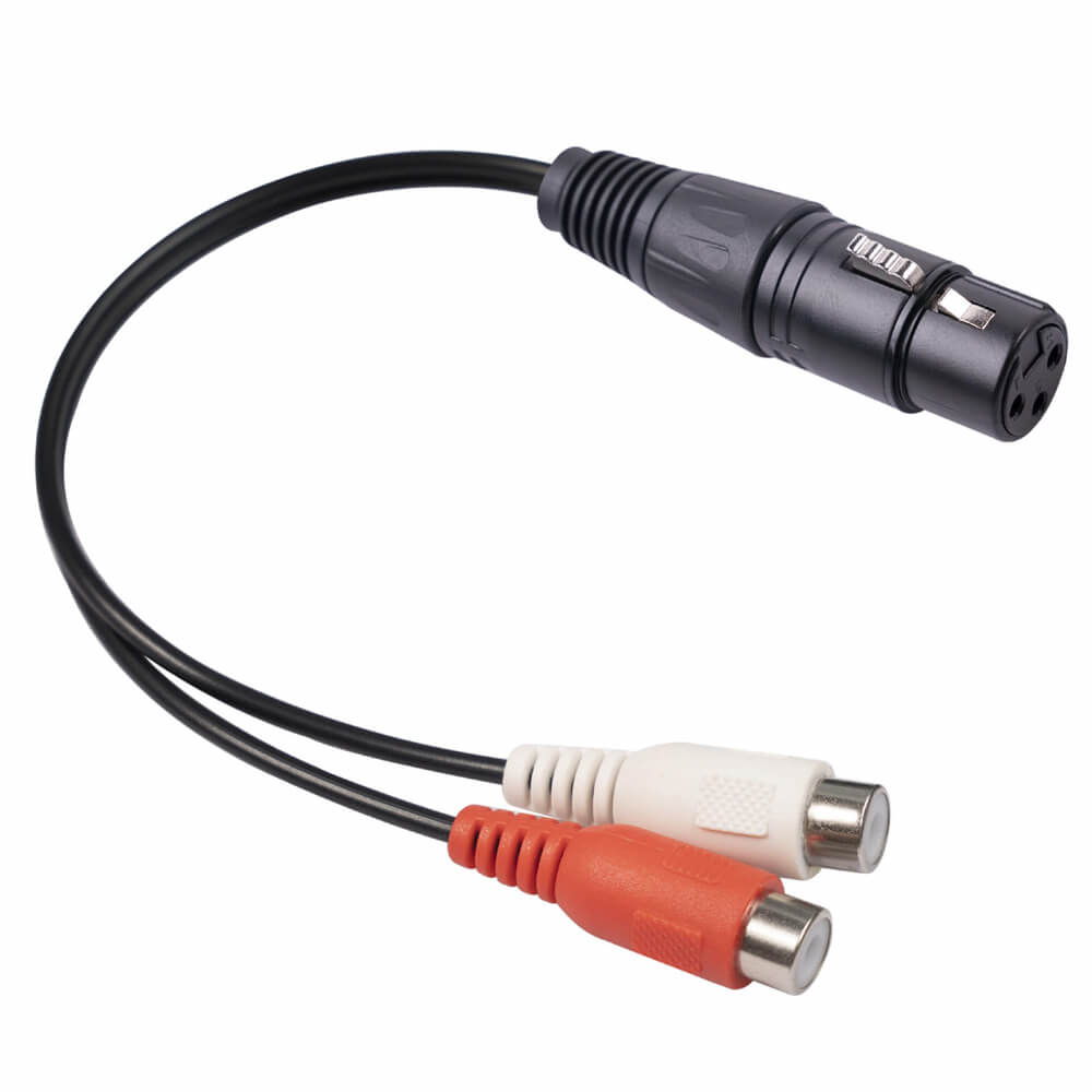 Cable 2RCA hembra a XLR hembra Cable de audio Y Cable de audio estéreo 0.2M