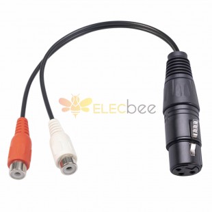 Cable 2RCA hembra a XLR hembra Cable de audio Y Cable de audio estéreo 0.2M